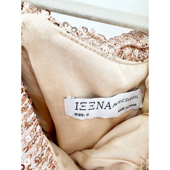 Mac Duggal 26596 Rose Gold Sequined Drop Shoulder Long Sleeve Jumpsuit 2 NWT - Picture 6 of 7